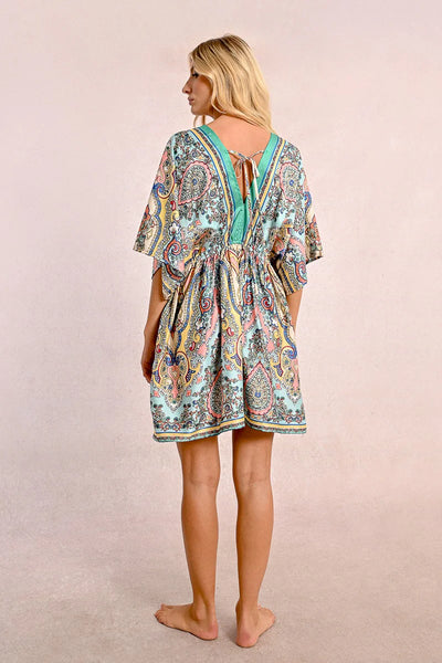 Molly Bracken Pretty Paisley Silky Dress Green