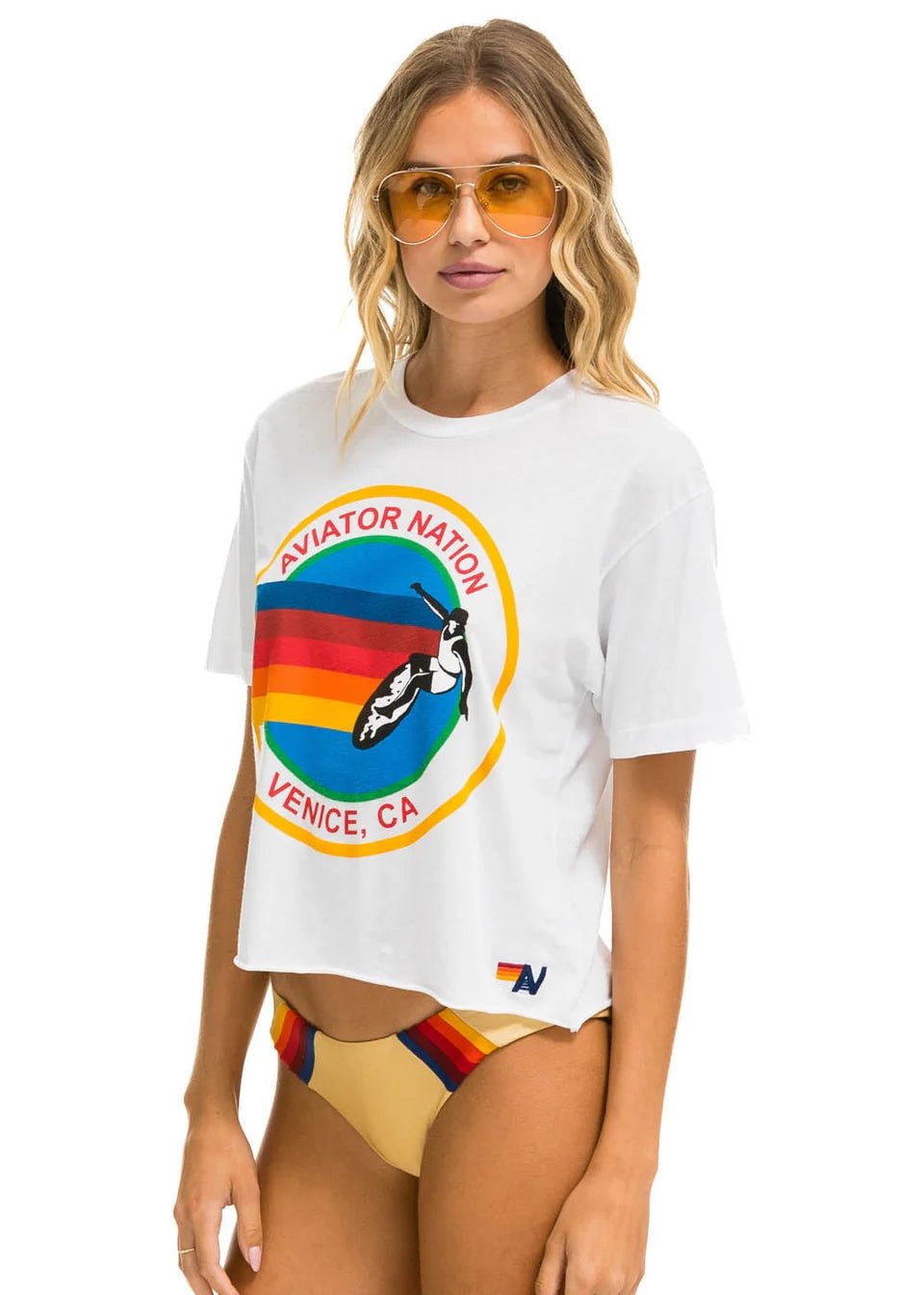 Aviator Nation Boyfriend Tee White