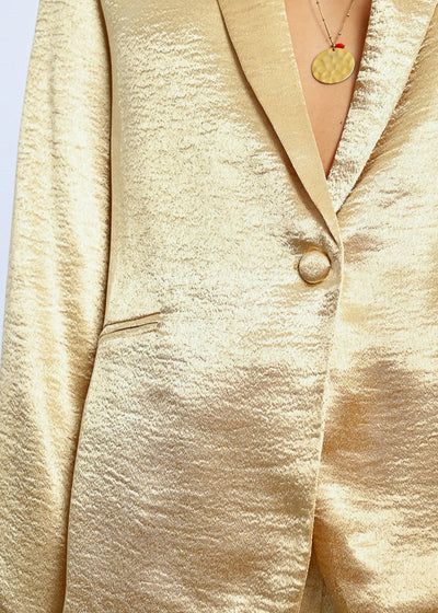 Molly Bracken Satin Blazer Gold