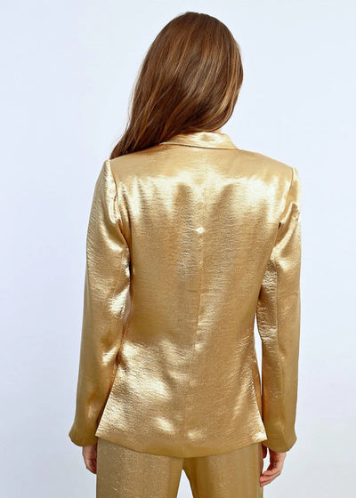 Molly Bracken Satin Blazer Gold