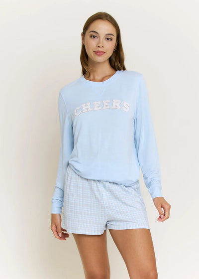 Honeydew Sugar Sweetheart L/S Shortie Set Icy Houndstooth