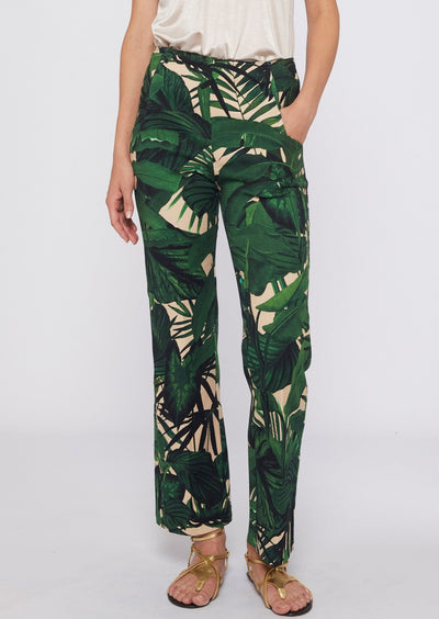 Vilagallo Lidia Palm Print Pant