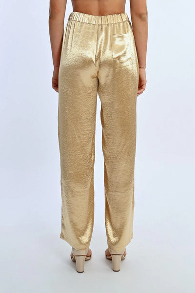 Molly Bracken Satin Pants Gold