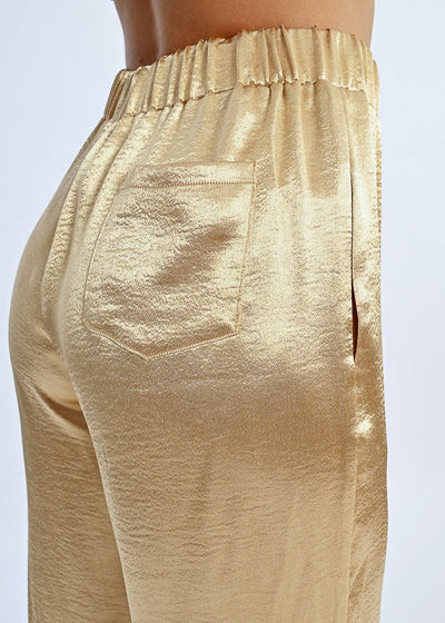 Molly Bracken Satin Pants Gold