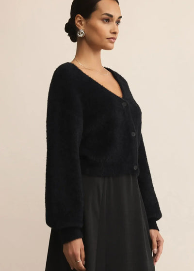 Z Supply Sadira Fluffy Cardigan Black