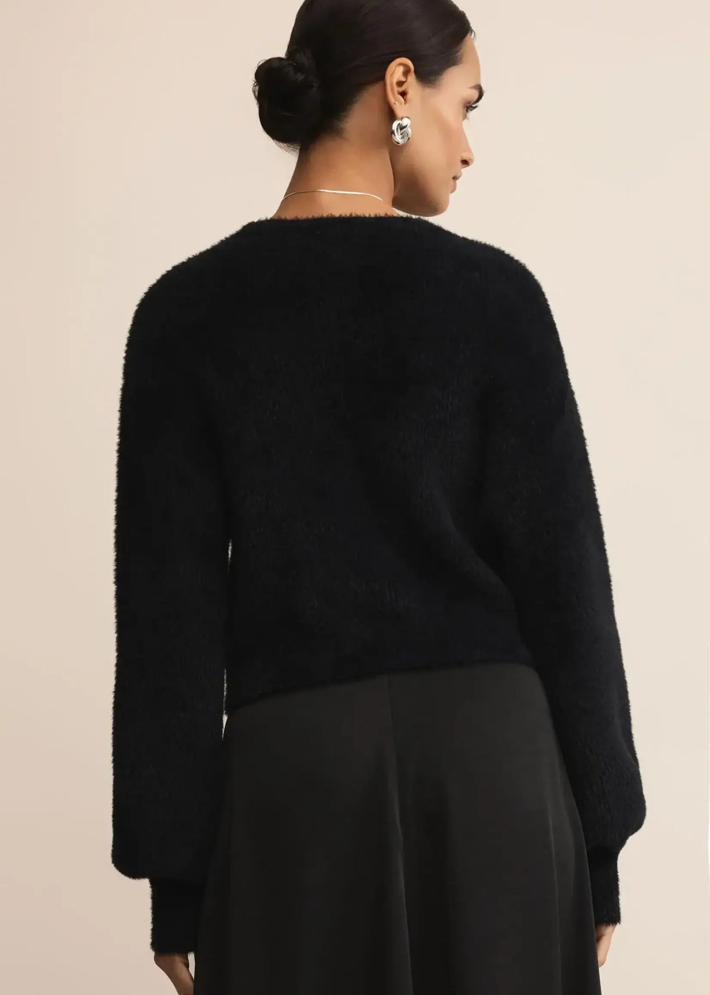 Z Supply Sadira Fluffy Cardigan Black