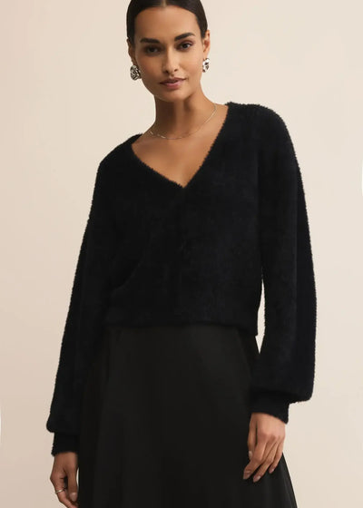 Z Supply Sadira Fluffy Cardigan Black