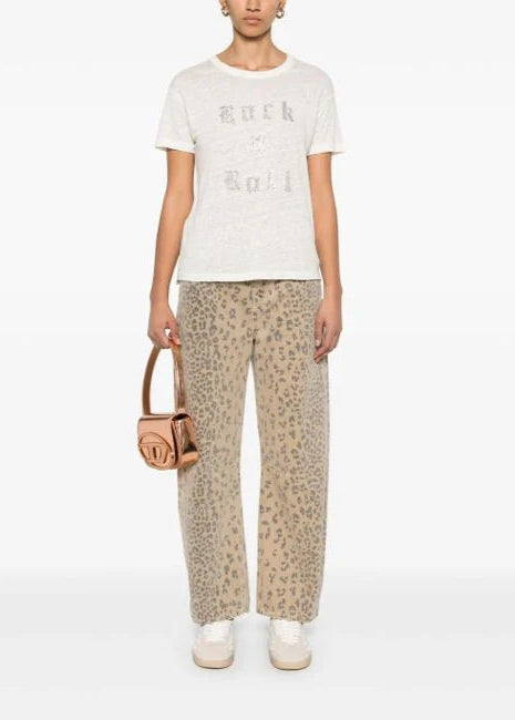 Zadig & Voltaire Marta Linen Rock n Roll Strass Tee