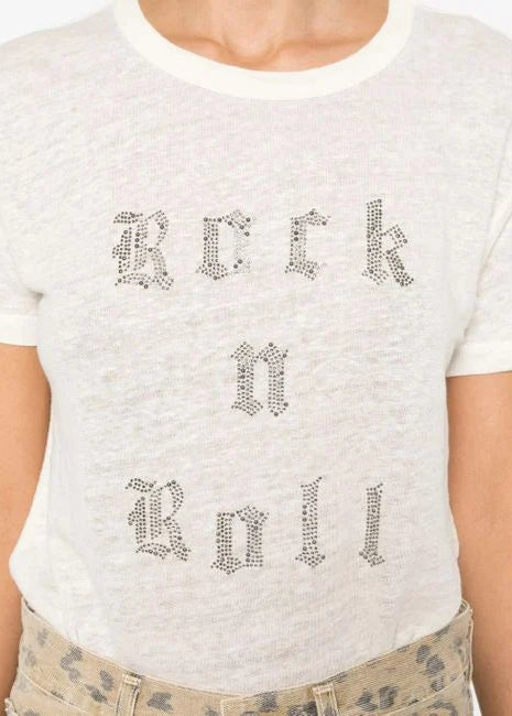 Zadig & Voltaire Marta Linen Rock n Roll Strass Tee
