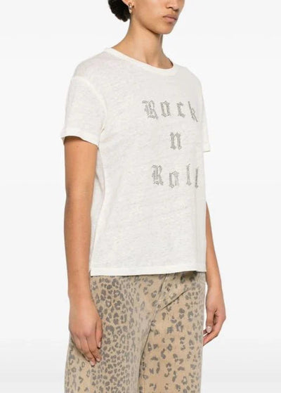 Zadig & Voltaire Marta Linen Rock n Roll Strass Tee