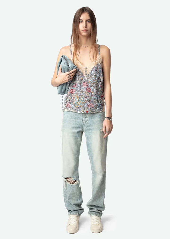 【8/6限定値下げ】flora veil camisole ホワイト 9/20～【FINAL SALE】flora veil camisole【オフホワイトのみ