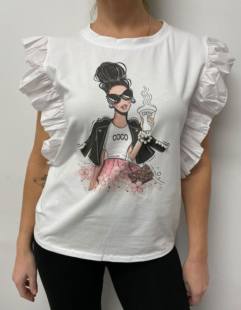 VENTI Coco Tee w Ruffle