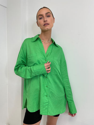 MADISON THE LABEL L/S Cabana Shirt - Green