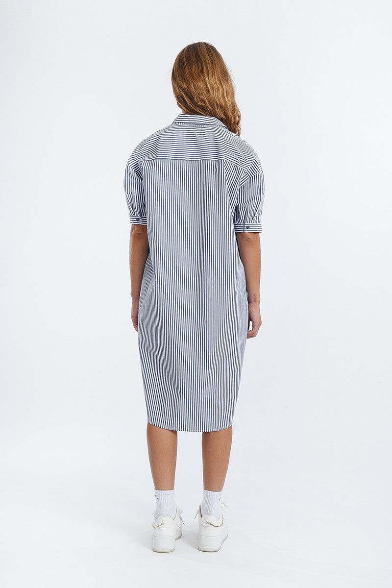 Molly Bracken Striped Dress - Navy/White