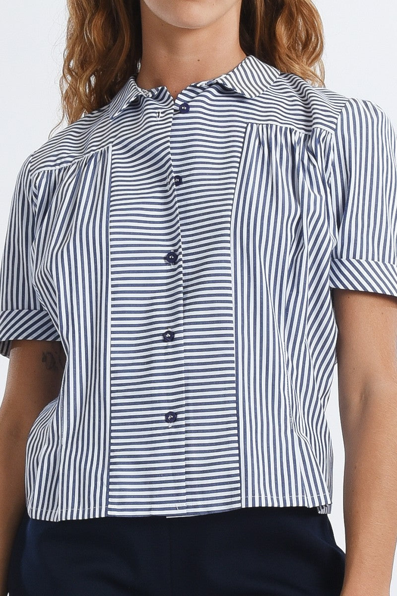 Molly Bracken Striped Top - Navy/White