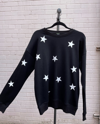 Style Reform Black Sweatshirt w/ White Stars