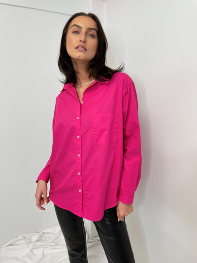 Crescent Oversized Shirt Fuschia