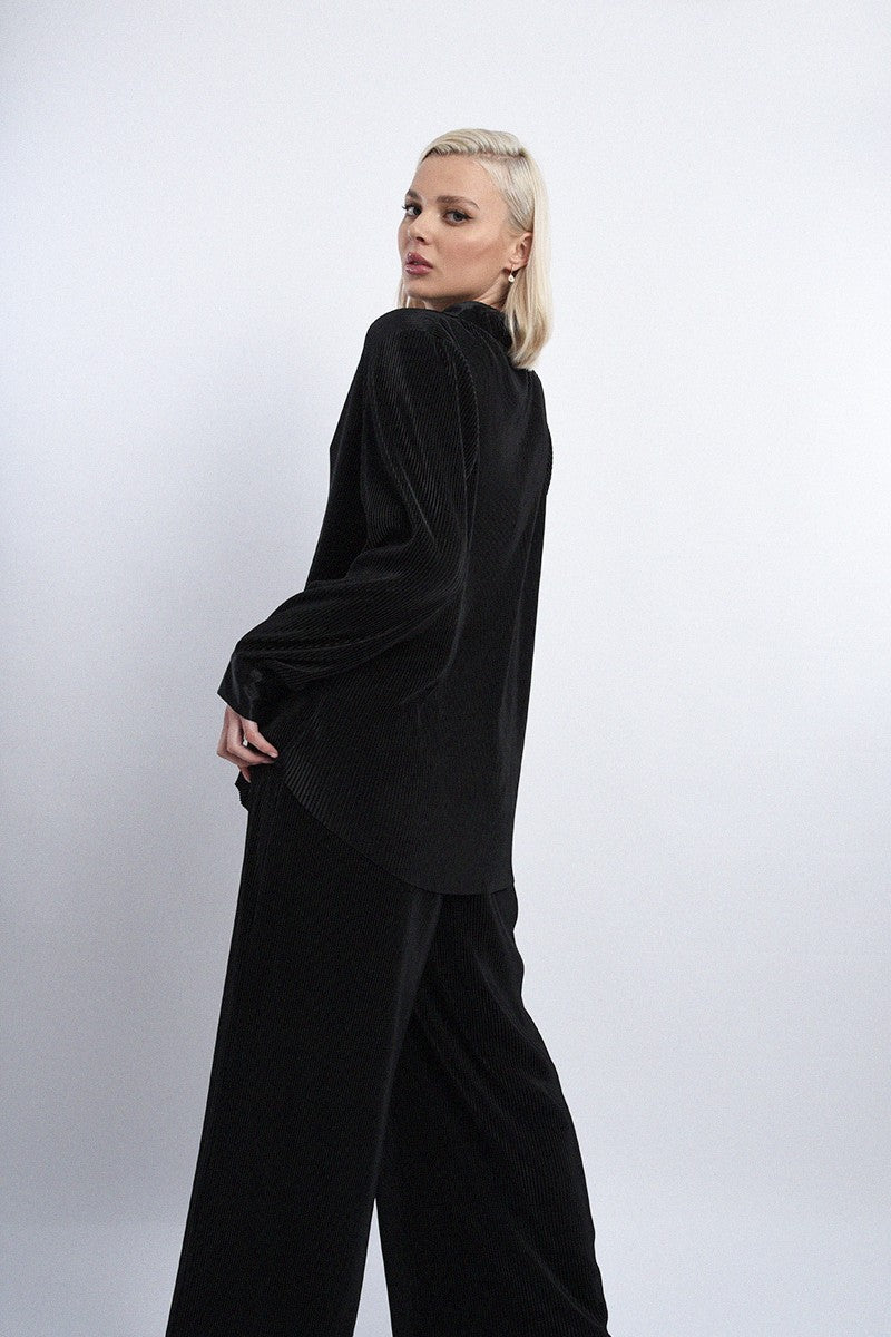 Molly Bracken Ribbed Long Sleeve Top - Black