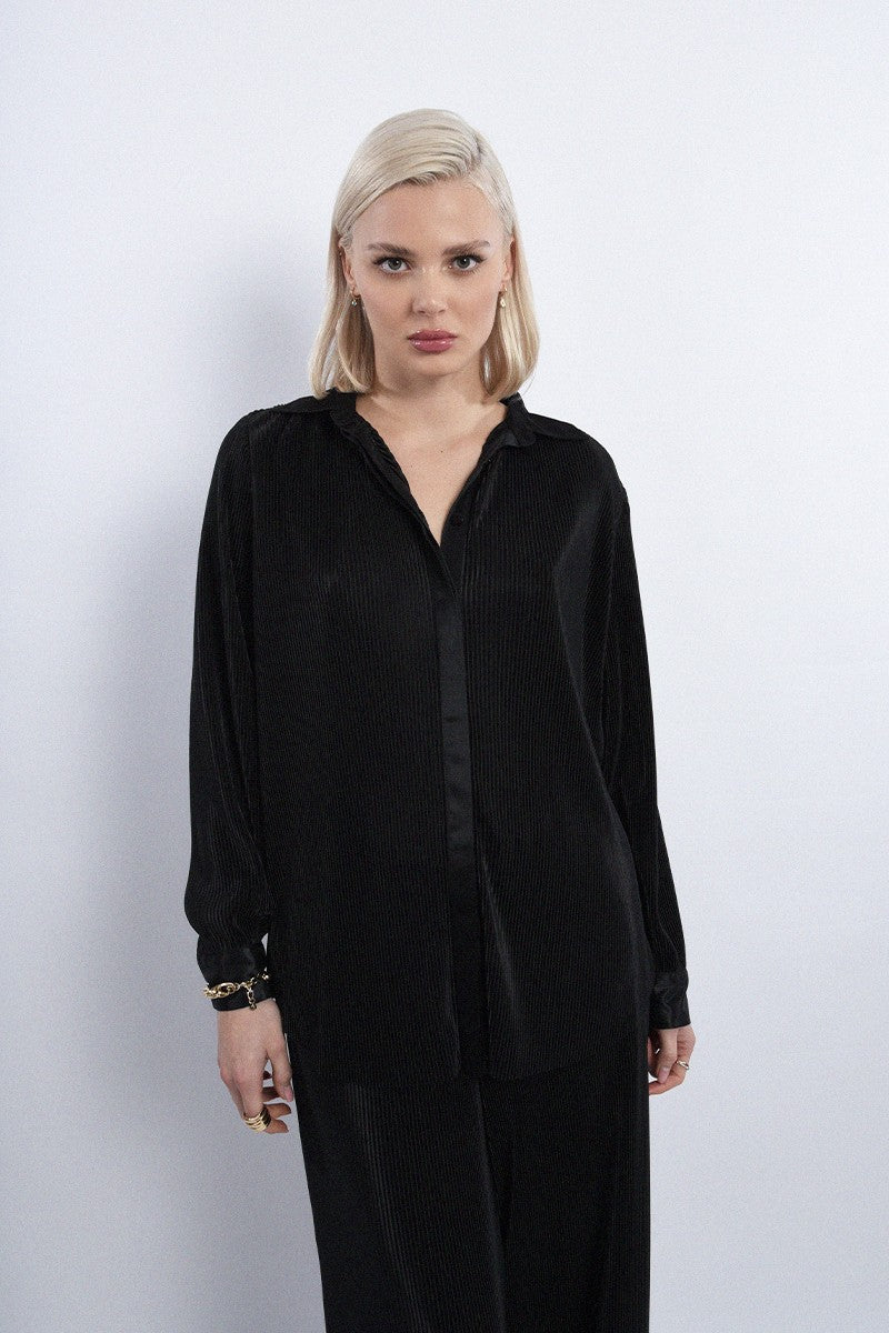Molly Bracken Ribbed Long Sleeve Top - Black