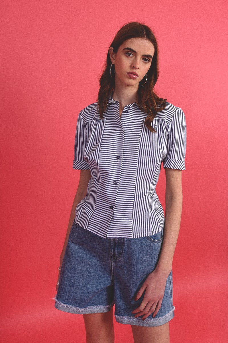 Molly Bracken Striped Top - Navy/White