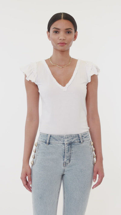 Generation Love Suzi Ruffle Top White