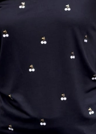 Style Reform Black Tee w/ White Cherries