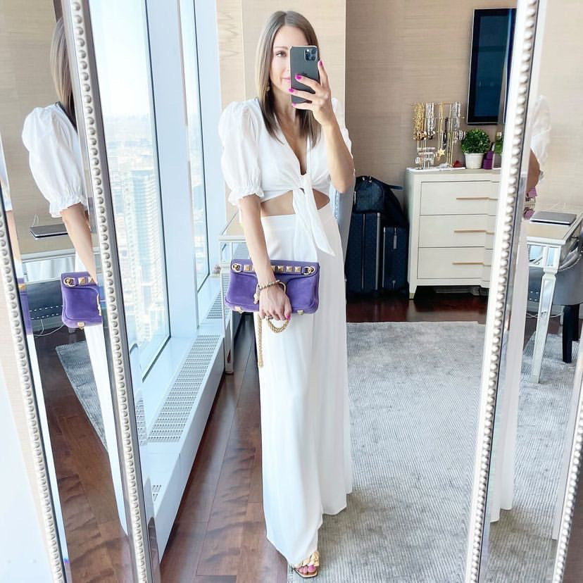 MOLLY BRACKEN White Wide Leg Trousers