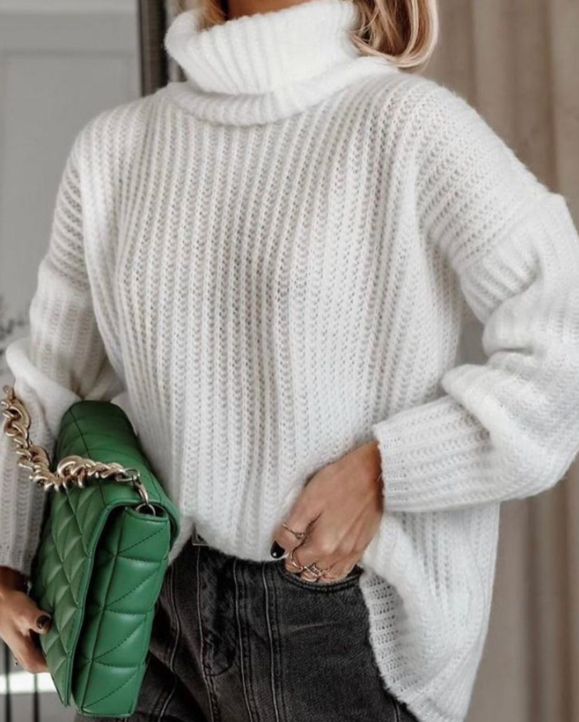 The Pink Door Ivory Cut Out Turtleneck