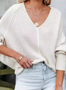 The Pink Door Oversized Knit Sweater - Ivory