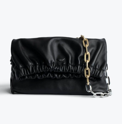 Zadig & Voltaire Rockyssime Lambskin Tricolour Chain Strap - Black