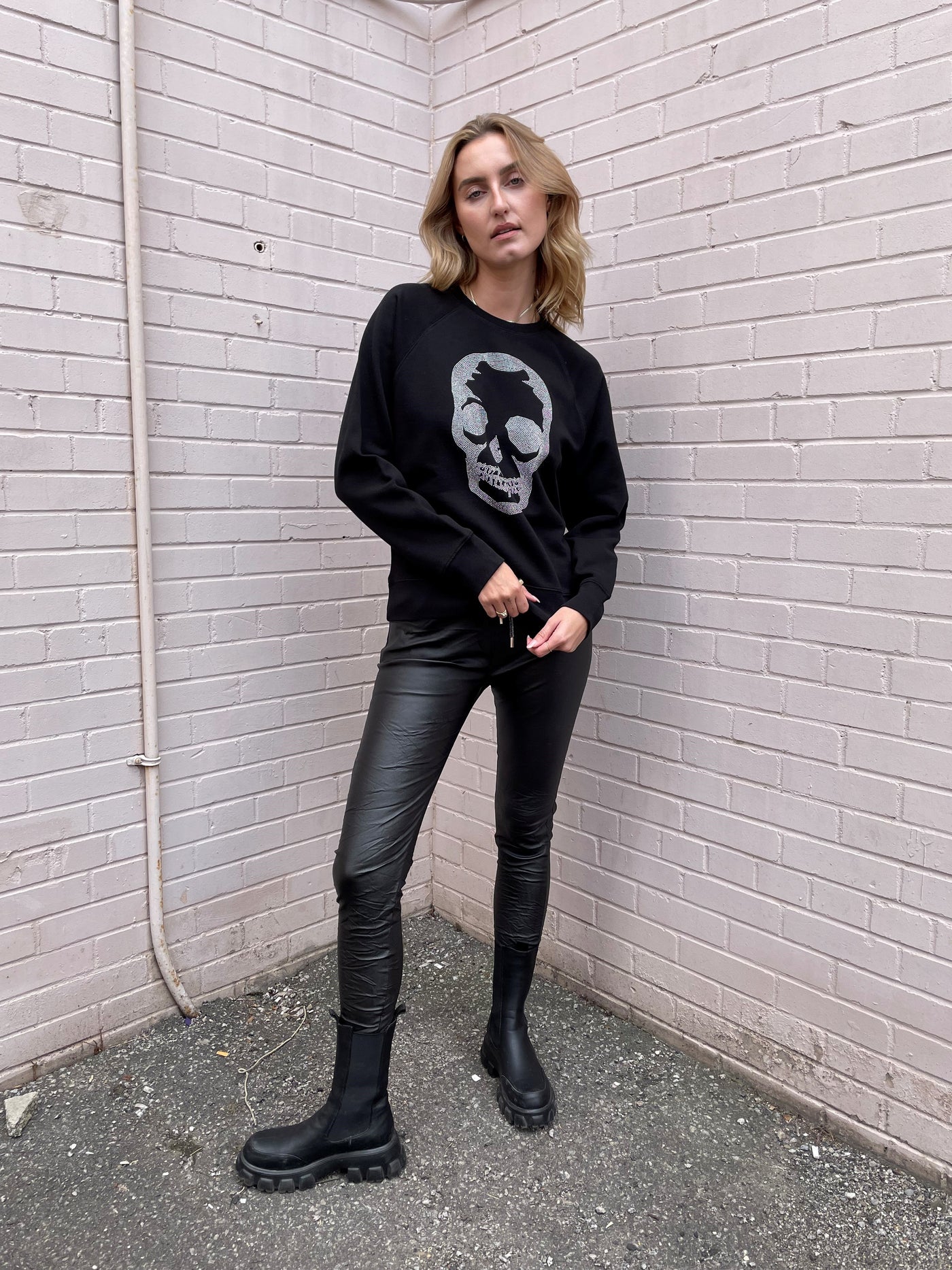 Zadig & Voltaire Skull Strass Rhinestone Sweatshirt - Black