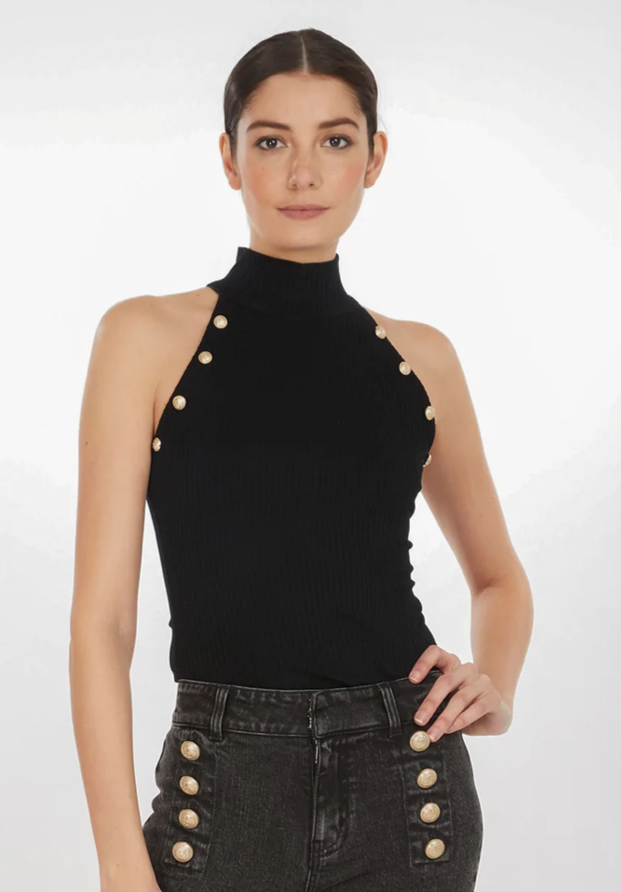 Generation Love Golda Button Black Top
