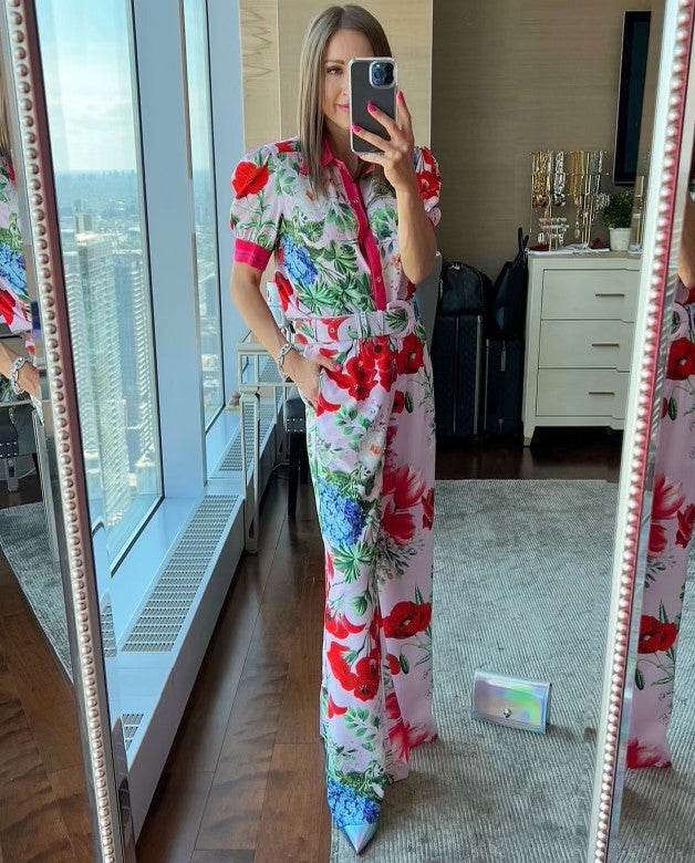 The Pink Door Floral Blouse Pink-Red