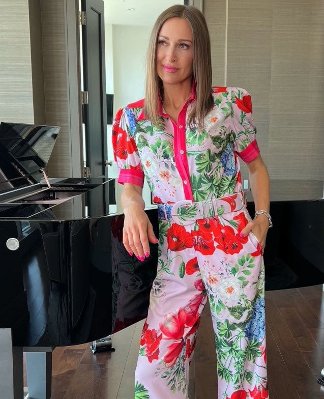 The Pink Door Floral Blouse Pink-Red