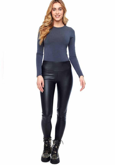 ILTM Vicky Black Faux Leather Leggings