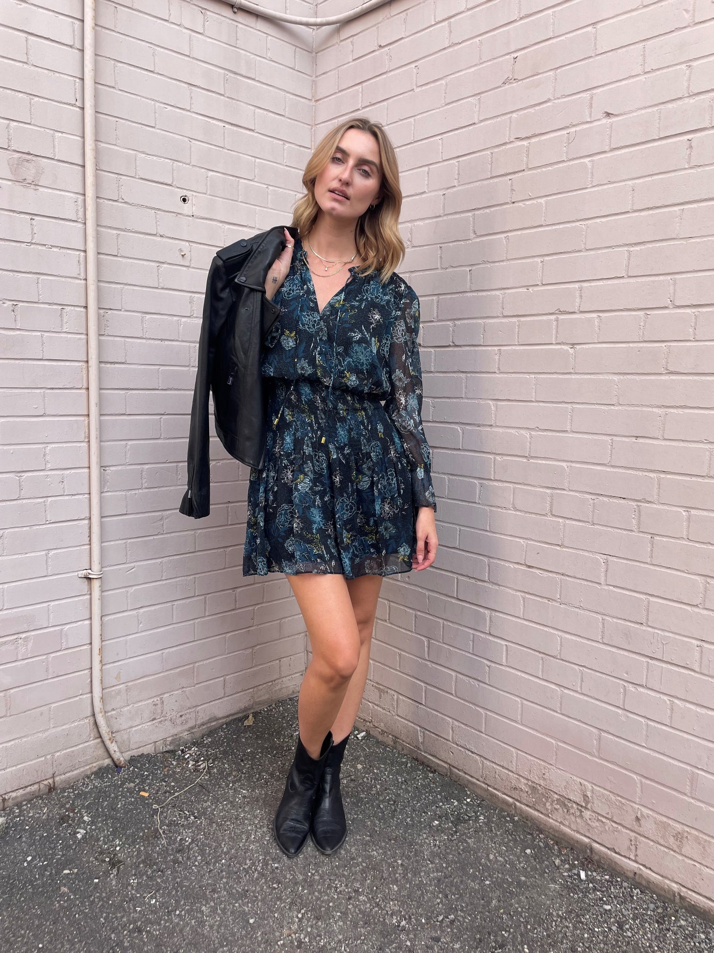 Bishop + Young Marmont Floral Print Boho Dress - Jasmine Teal