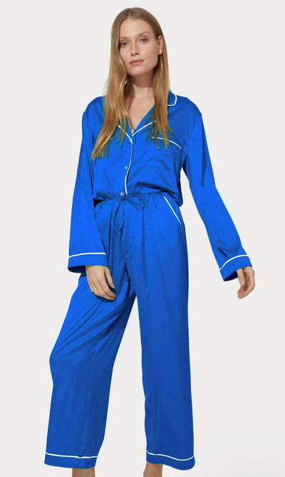 Generation Love Nikki Cobalt Blue Silky PJ Set
