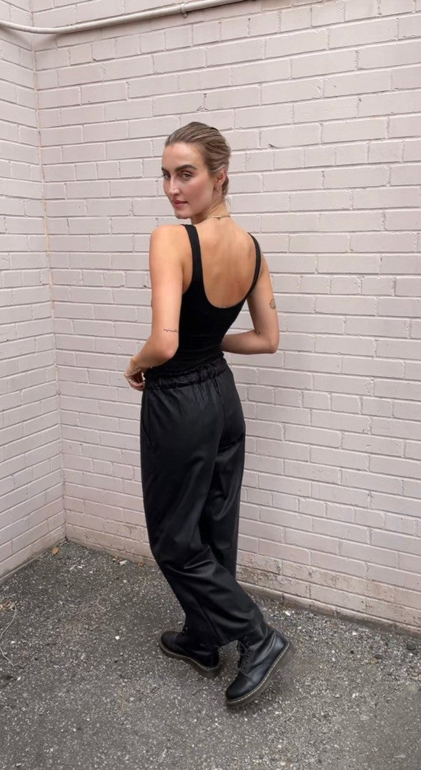 The Pink Door Tank Body Suit - Black
