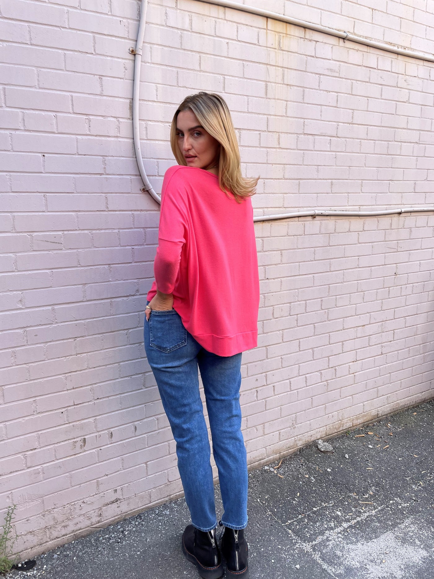 Stark X Soft Solid Wide Body Sweater - Rosey