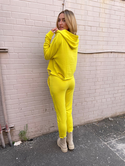 CHRLDR Tasha Bright Yellow Shredded Sweatpants