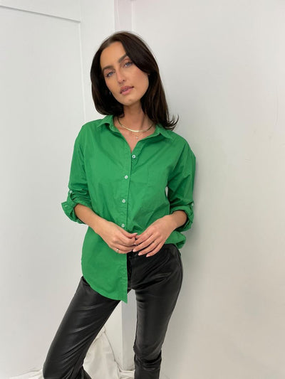 Crescent Oversized Shirt Emerald Green