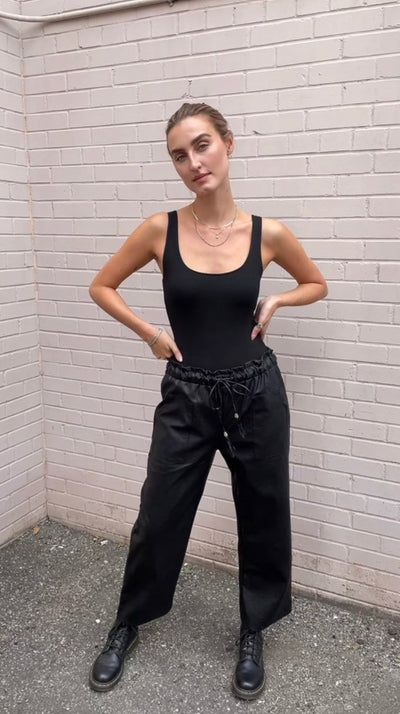 The Pink Door Tank Body Suit - Black