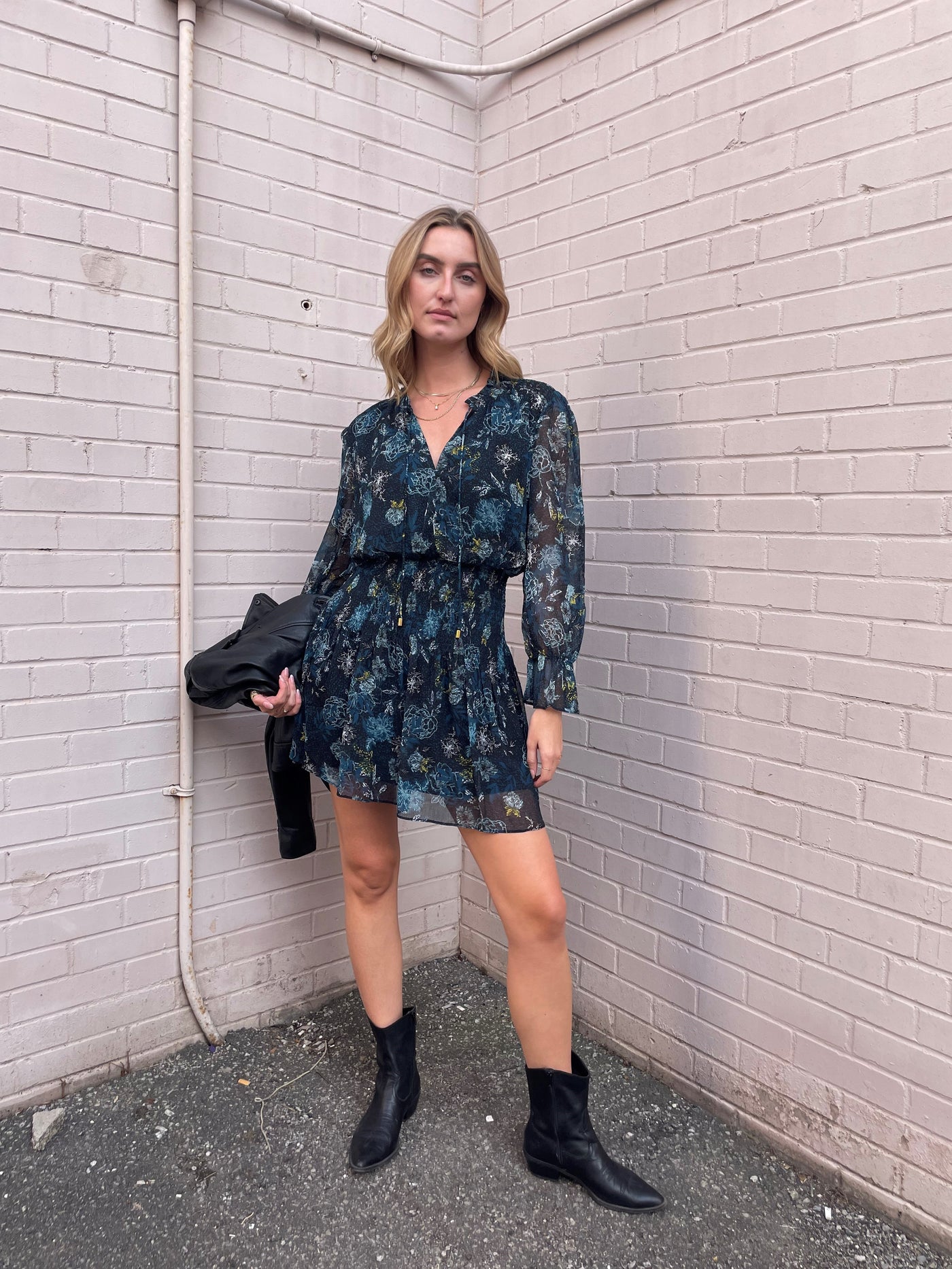 Bishop + Young Marmont Floral Print Boho Dress - Jasmine Teal