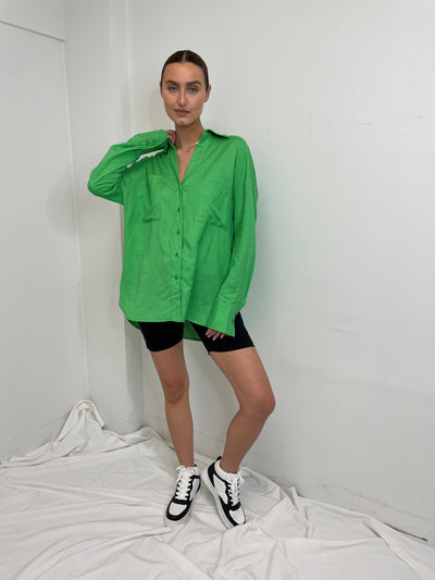 MADISON THE LABEL L/S Cabana Shirt - Green