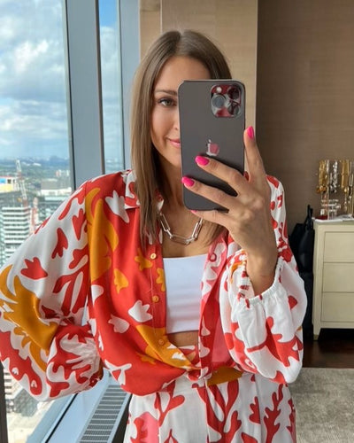 The Pink Door Abstract Print Shirt