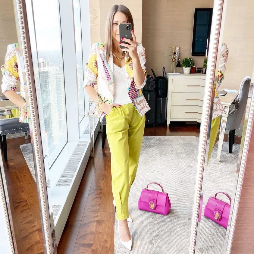MINI Belted Pant w Darted Ankle - Yellow
