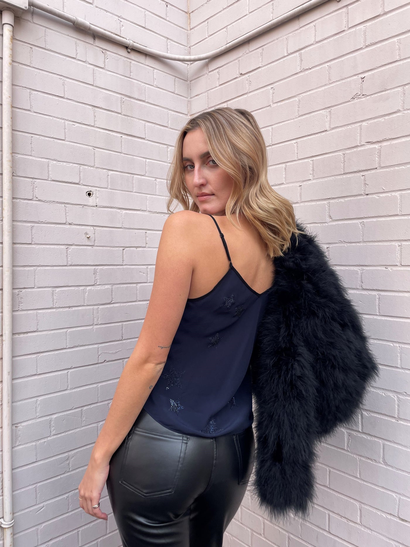 Zadig & Voltaire Strass Embellished Star Cami - Navy