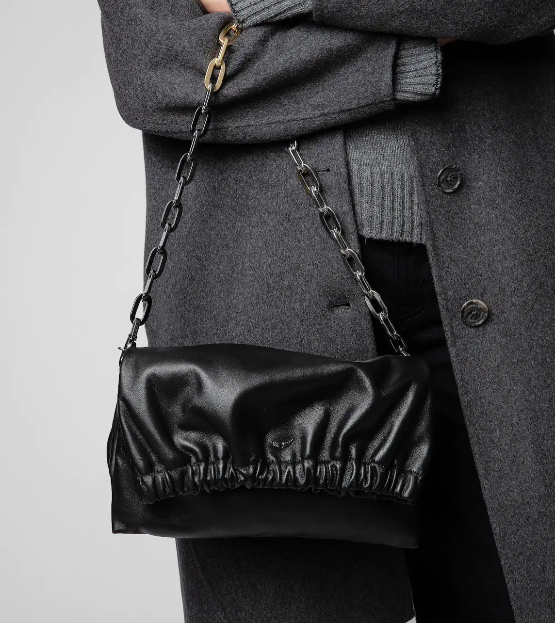 Zadig & Voltaire Rockyssime Lambskin Tricolour Chain Strap - Black