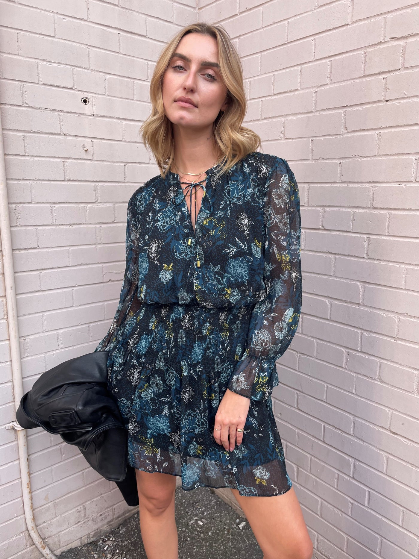 Bishop + Young Marmont Floral Print Boho Dress - Jasmine Teal