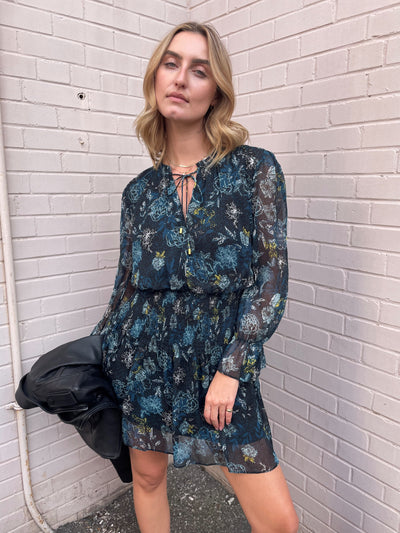 Bishop + Young Marmont Floral Print Boho Dress - Jasmine Teal
